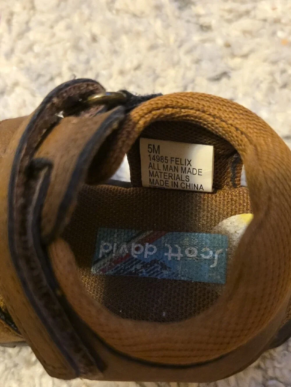 Kids Brown Closed-Toe Sandals